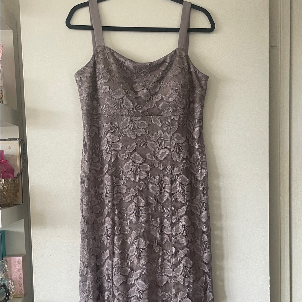 R&M Richards|Chic Floral Lace Midi Dress|Smoky Lavender|Size 12|EUC